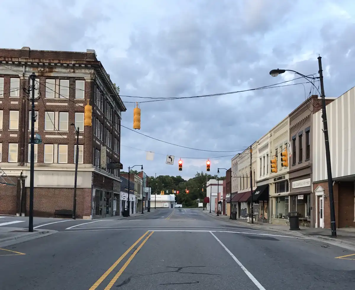 Former Leaksville downtown in Eden, NC